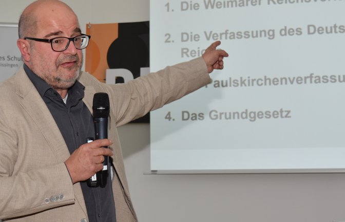 Prof. Dr. Amadeus Wolff zu Gast bei den Schülern des BSZ in Bietigheim.  <span class='image-autor'>Foto: p</span>