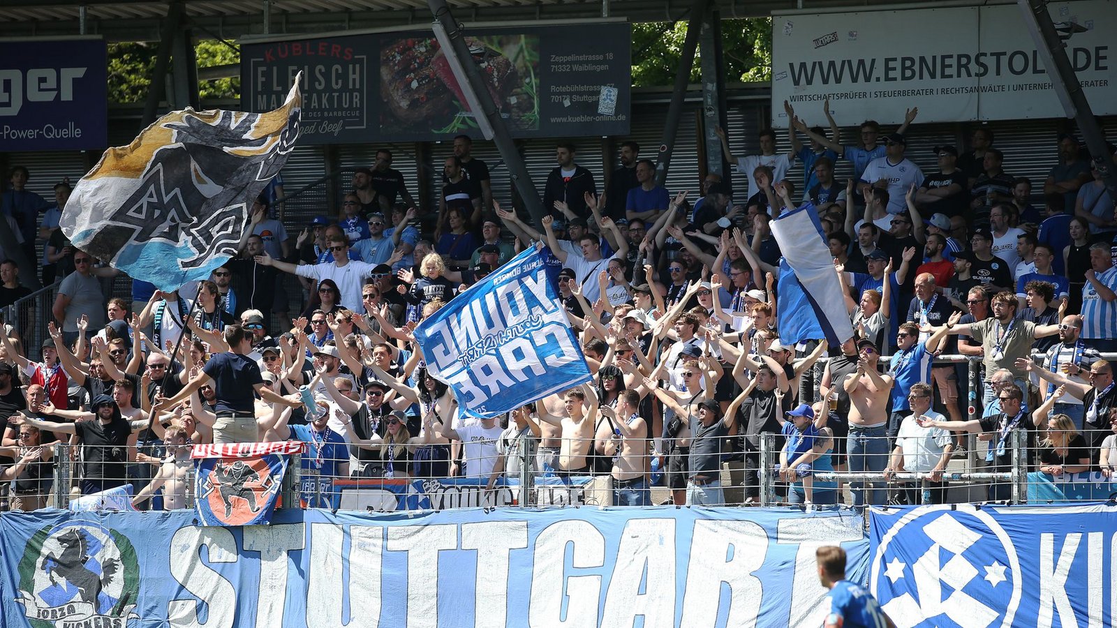 Die Fans im B-Block peitschten die Blauen nach vorne.Foto: Pressefoto Baumann/Alexander Keppler