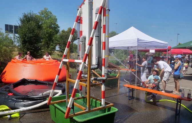 Beliebt: die „Cooling Area“ mit Wasserspielen und Pool.