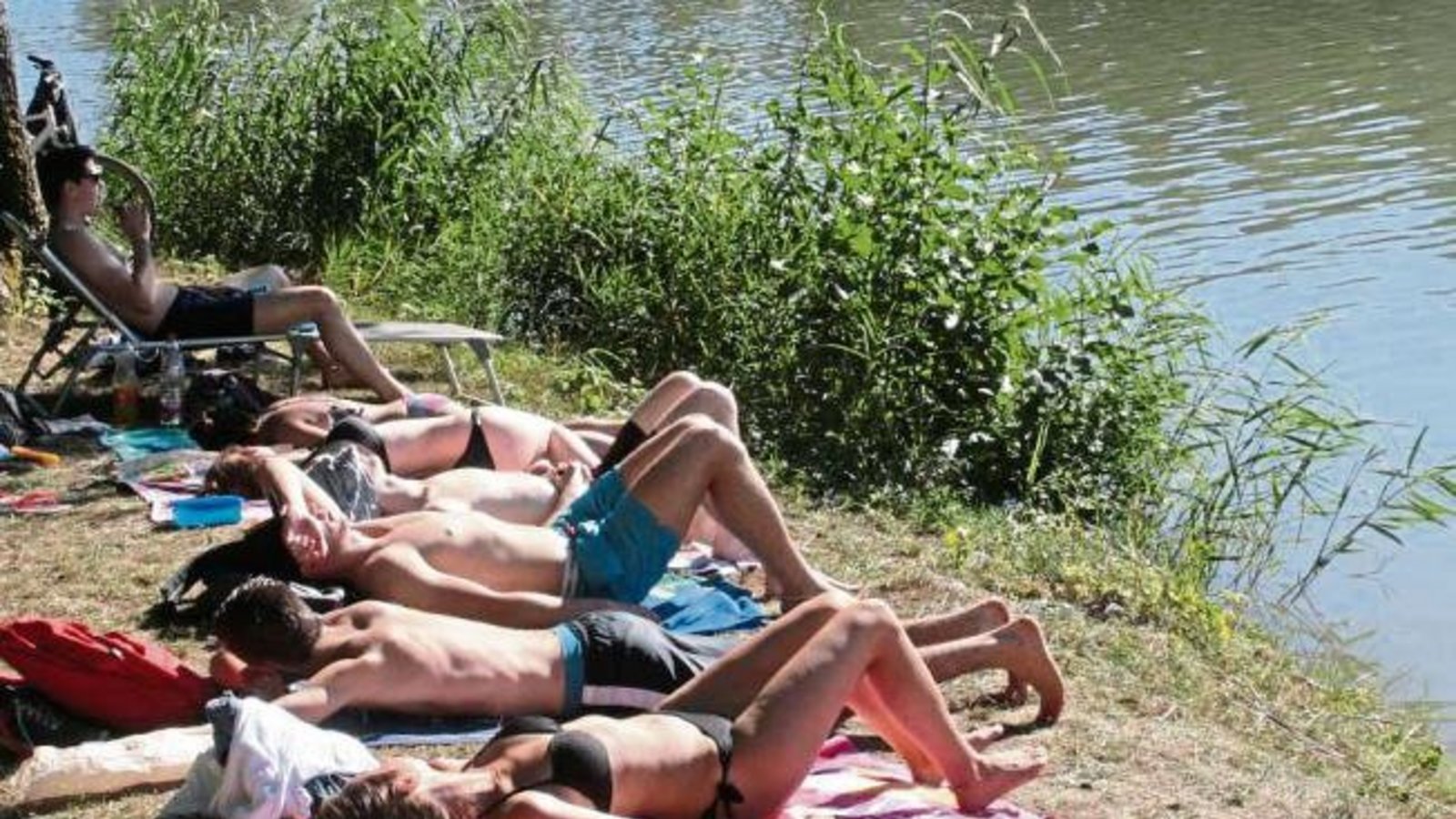Sommer an den Horrheimer Seewaldseen. So lässt sich die Hitze aushalten. Foto: Arning