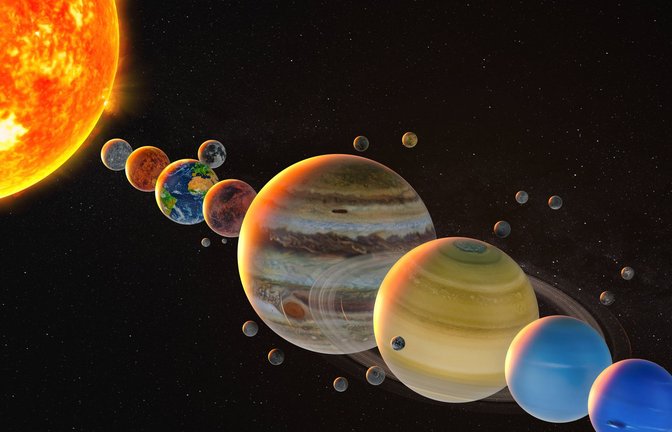 Die acht Planeten unseres Sonnensystems.<span class='image-autor'>Foto: Imago/Zoonar</span>