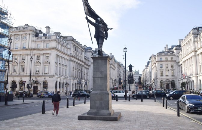 Die Statue steht am Waterloo Place im Zentrum Londons.<span class='image-autor'>Foto: Vuk Valcic/ZUMA Press Wire/dpa</span>