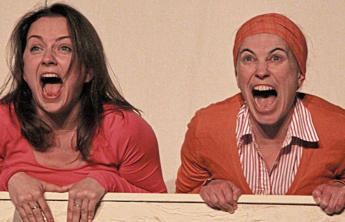 Micha und Mascha (polnisch für Mariechen) üben sich im stummen Schreien, um an Magdalena nicht zu verzweifeln.  Fotos: Gergen