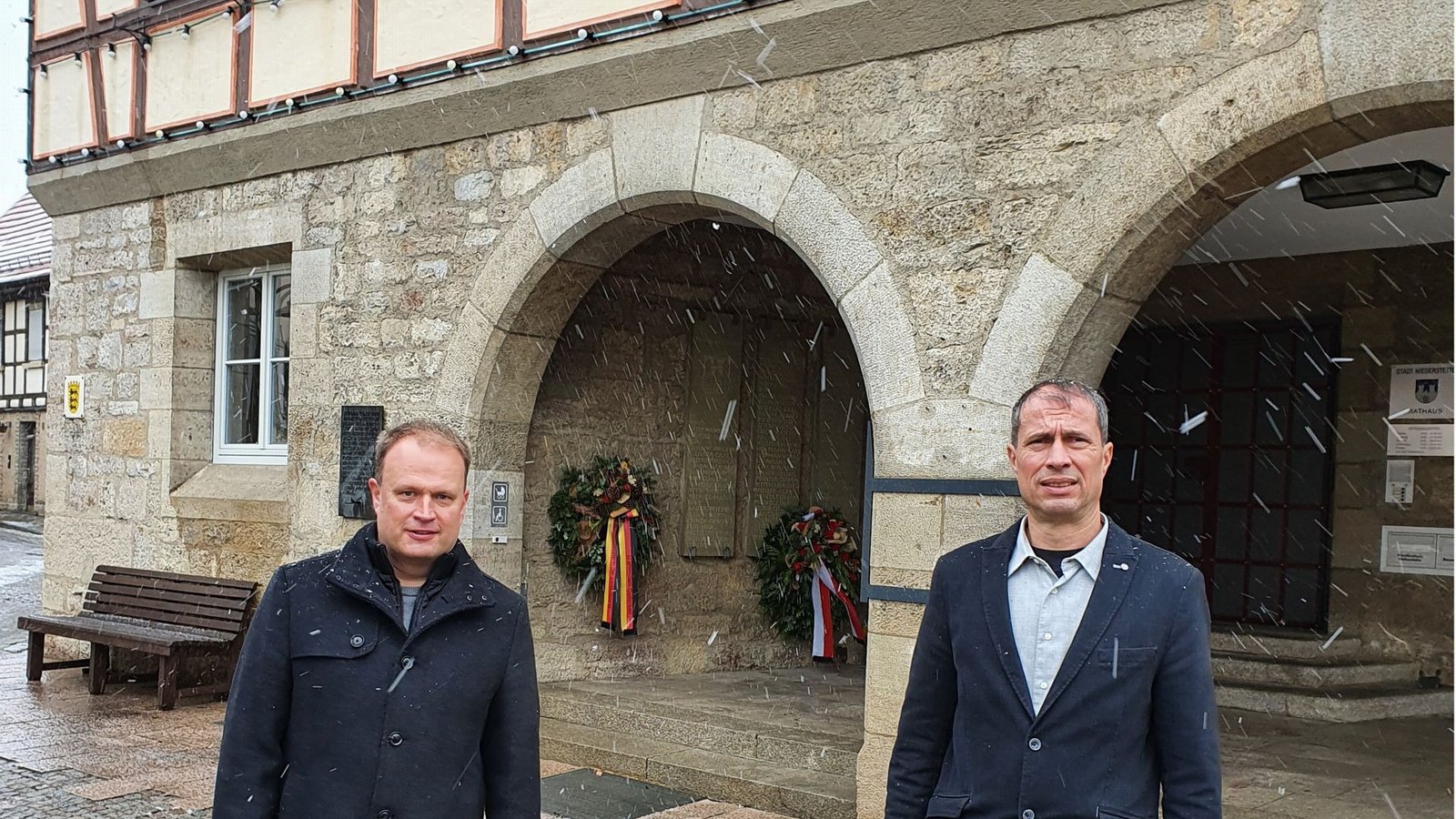 Die Bürgermeister-Stellvertreter Ulrich Roth und Harald Dietz sehen keine Grundlage für eine Zusammenarbeit mit Bürgermeisterin Heike Naber.Foto: Eberhard Wein/red
