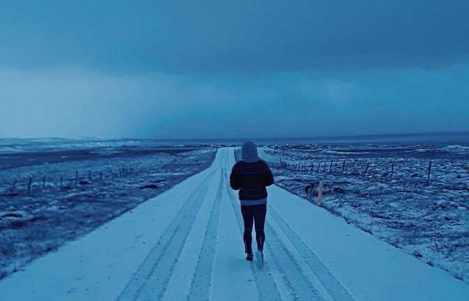 Sogar im Nordwesten Islands beteiligten sich vier Sportler am virtuellen 22. Bönnigheimer Stromberglauf 2020. Sie liefen über schneebedeckte Pisten. Foto: privat
