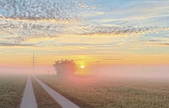 Inspiriert von den Bildern in der VKZ schickt Barbara Hangstörfer ihr Foto vom Weitfeld in Vaihingen mit leichtem Nebel.