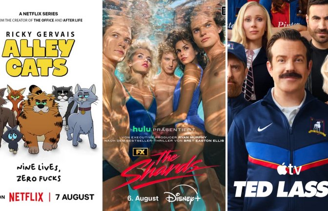 Wie wär’s zum Beispiel mit „Alley Cats“, „The Shards“ oder der vierten Staffel von „Ted Lasso“: unsere Streamingtipps für den August 2026.<span class='image-autor'>Netflix, Disney+, Apple TV</span>
