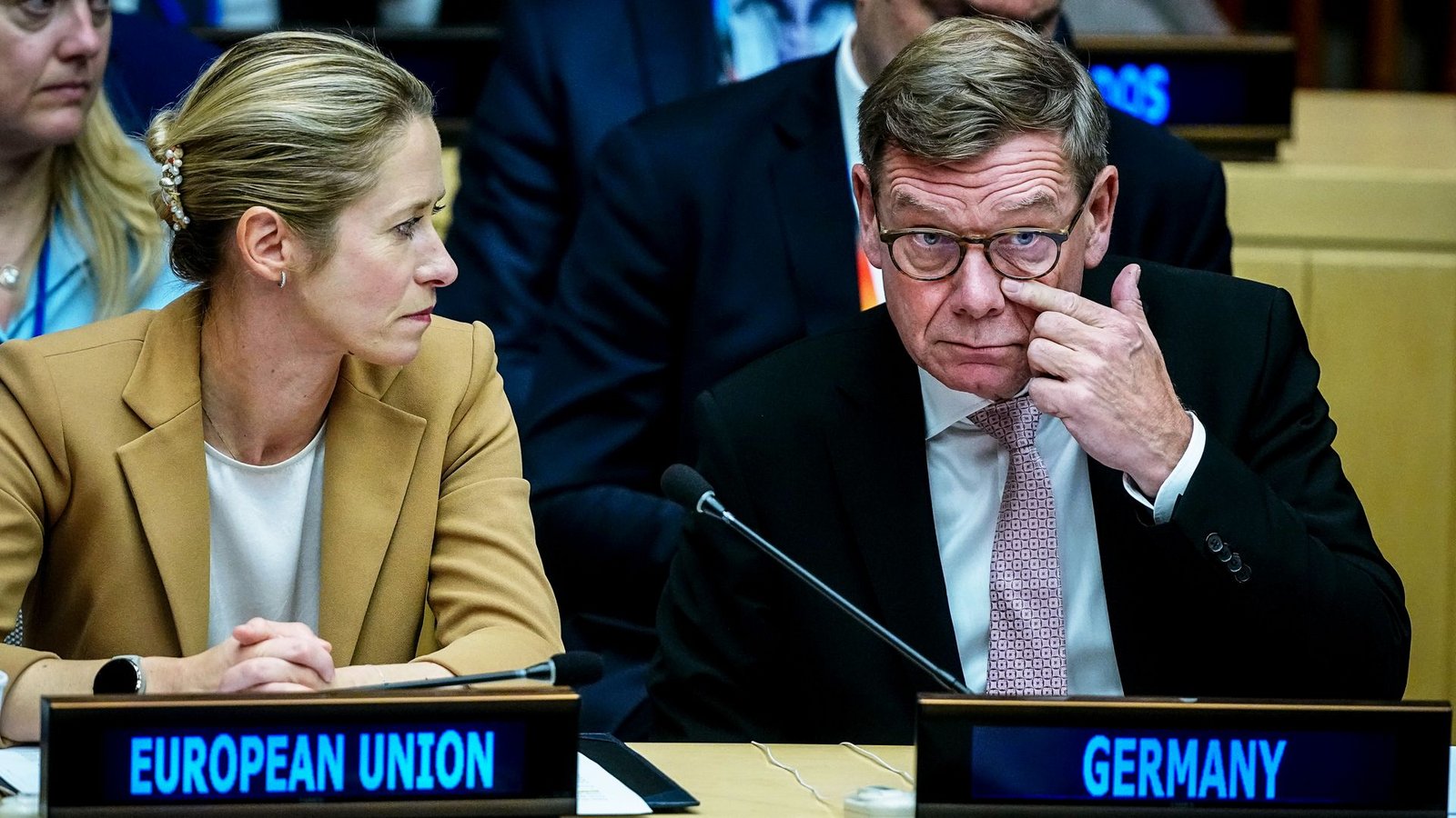Außenminister Johann Wadephul (CDU, hier mit der EU-Außenbeauftragten Kaja Kallas) bei einem Treffen der G20-Außenminister am Rande der UN-Vollversammlung in New York.Foto: Kay Nietfeld/dpa