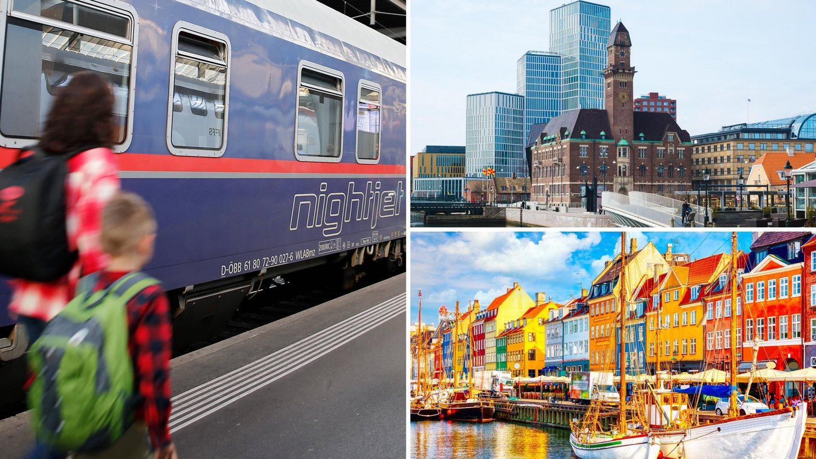 Mit dem Nachtzug geht es künftig von Baden-Württemberg bis nach Kopenhagen (unten rechts) und Malmö (oben rechts).Foto: IMAGO/Manuel Stefan & Imago/Dreamstime & Eugenio Marongiu Mit dem Nachtzug geht es künftig von Baden-Württemberg bis nach Kopenhagen (unten rechts) und Malmö (oben rechts).Foto: IMAGO/Manuel Stefan & Imago/Dreamstime & Eugenio Marongiu