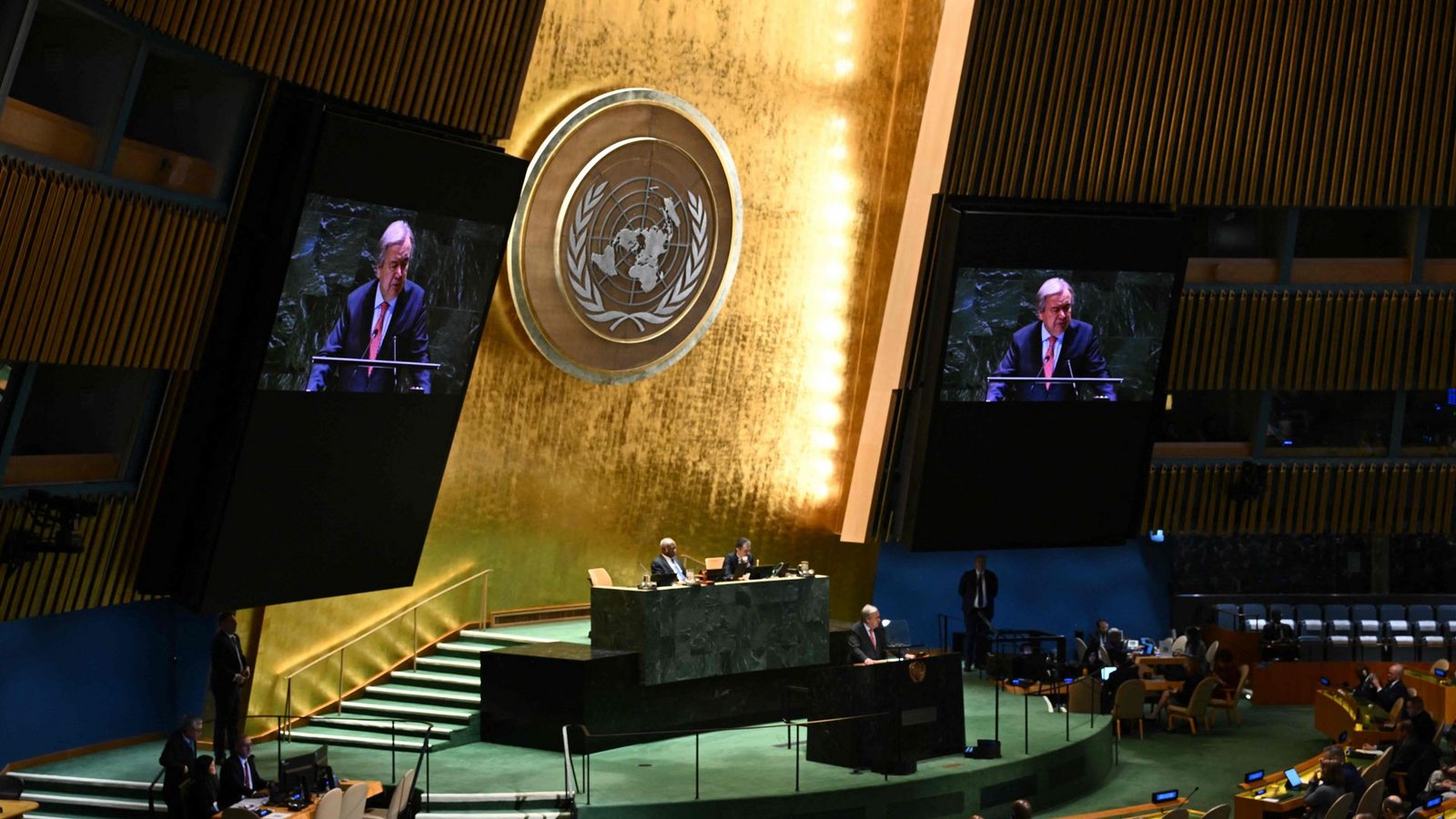 UN-Generalsekretär António Guterres bei seiner Rede vor der UN-Vollversammlung in New York.Foto: AFP/Angela Weiss UN-Generalsekretär António Guterres bei seiner Rede vor der UN-Vollversammlung in New York.Foto: AFP/Angela Weiss