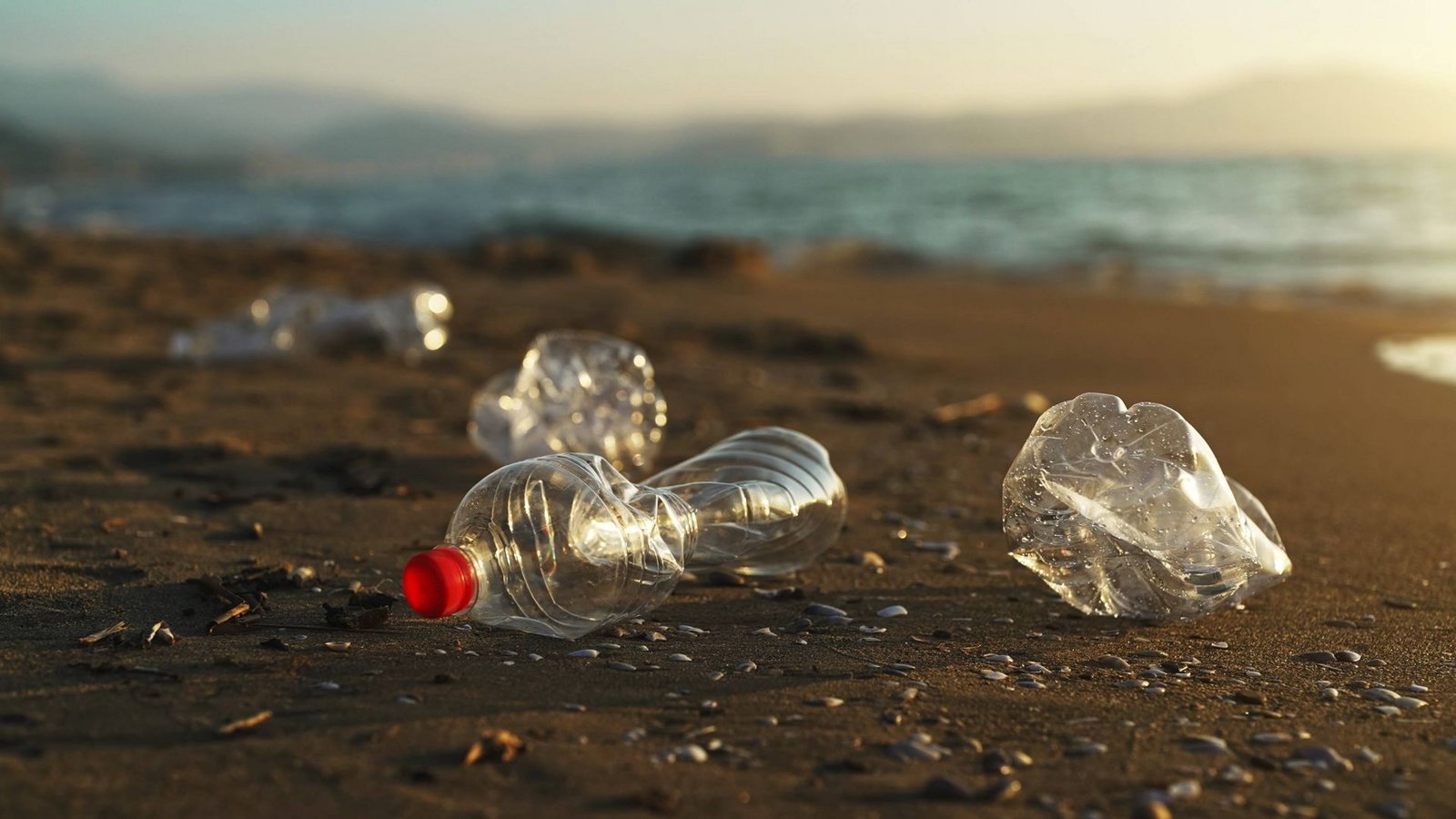 Plastikflaschen am Sandstrand: Müll am Strand und im Meer ist sichtbar, doch die unsichtbaren Gefahren wie Chemikalien sind oft viel gefährlicher..Foto: Imago/Imagebroker