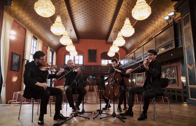 Das Goldmund Quartett ist in Stuttgart zusammen mit der Pianistin Mona Asuka aufgetreten.<span class='image-autor'>Foto: SKS Russ</span>