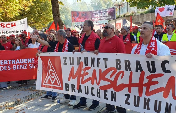 Zur ersten Verhandlungsrunde in Ludwigsburg hat die IG Metall noch großen Protest organisiert – an diesem Dienstag soll es am Verhandlungsort in Kornwestheim ruhig bleiben.<span class='image-autor'>Matthias Schiermeyer</span>