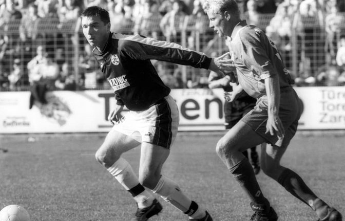 Markus Beierle (li.) im Dress der Stuttgarter Kickes in einem Spiel gegen den FSV Zwickau.<span class='image-autor'>imago/Sportfoto Rudel</span>