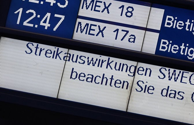 Auch in Baden-Württemberg müssen Reisende von Mittwochabend an mit Zugausfällen rechnen.<span class='image-autor'>Foto: dpa/Bernd Weißbrod</span>