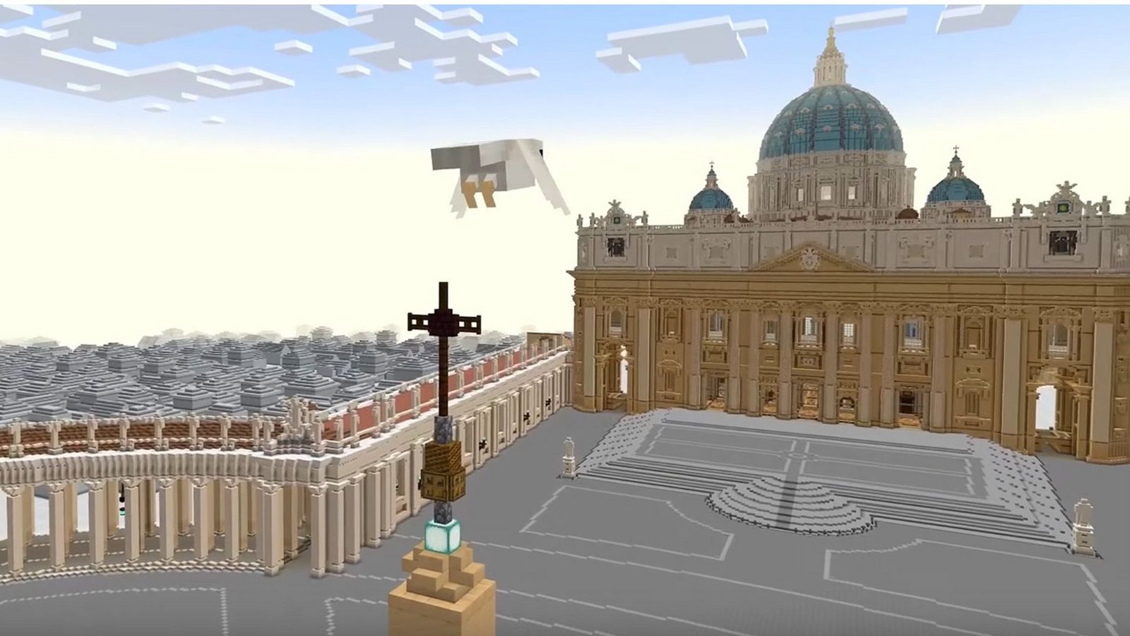 Mit dem Lernspiel „Peter is here“ (Petrus ist hier) sollen junge Leute Geschichte und Architektur der Petersbasilika in Rom kennenlernen und zugleich neugierig werden auf ihr kulturelles und spirituelles ErbeFoto: © Minecraft Education (Screenshot) Mit dem Lernspiel „Peter is here“ (Petrus ist hier) sollen junge Leute Geschichte und Architektur der Petersbasilika in Rom kennenlernen und zugleich neugierig werden auf ihr kulturelles und spirituelles ErbeFoto: © Minecraft Education (Screenshot)