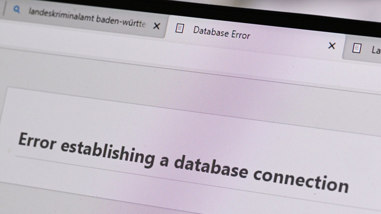 Die Internetseite der Polizei in Baden-Württemberg am Donnerstag – niemand zu erreichen.Foto: dpa/Bernd Weißbrod