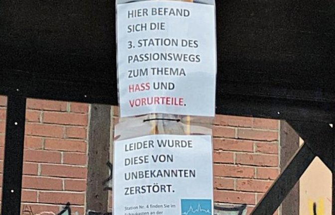 „Auch eine Art von Intoleranz und Vorurteilen, traurig“, sagt Gaby Wrobel, Mitverantwortliche des Vaihinger Passionswegs. Foto: p