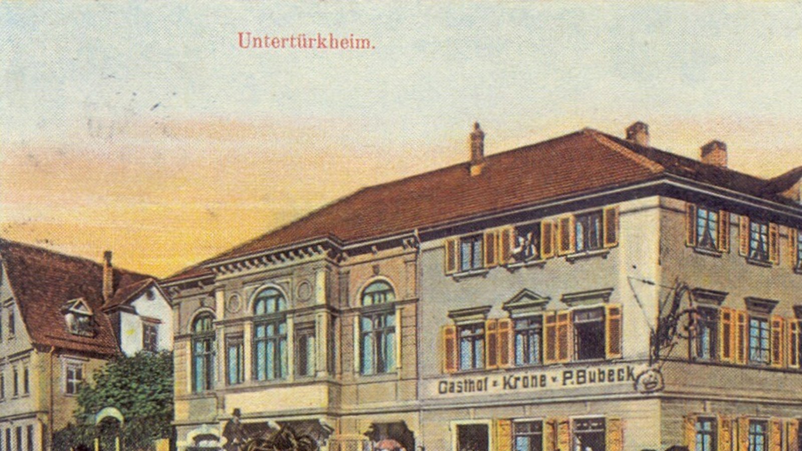 Postkarte von 1901 mit dem Gasthaus zur Alten Krone in UntertürkheimFoto: Archiv Enslin Postkarte von 1901 mit dem Gasthaus zur Alten Krone in UntertürkheimFoto: Archiv Enslin