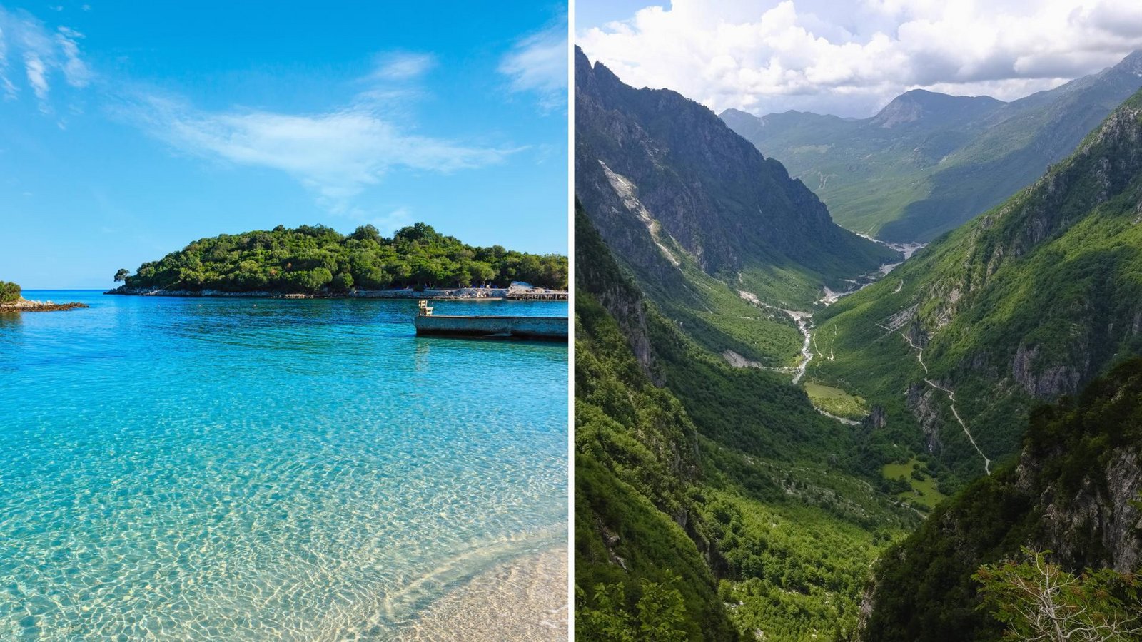 Im Meer schwimmen oder in den Bergen wandern? In Albanien können Urlauber beides machen.Foto: IMAGO/Pond5 Images/Westend61