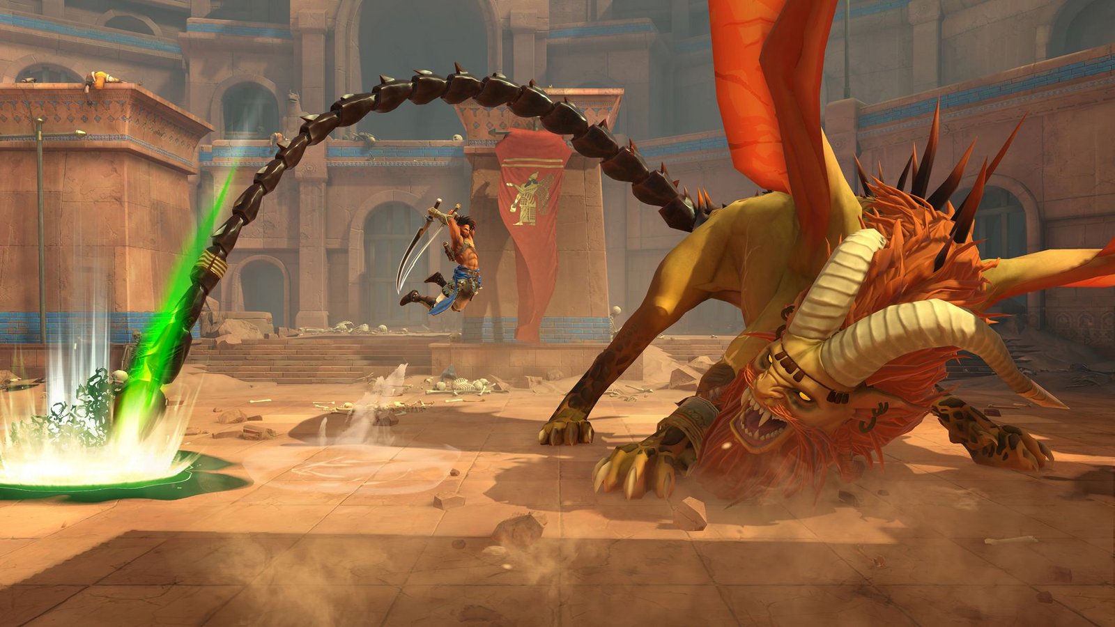 Die Kämpfe gegen besonders starke Bossgegner gestalten sich spektakulär.Foto: Ubisoft Entertainment Die Kämpfe gegen besonders starke Bossgegner gestalten sich spektakulär.Foto: Ubisoft Entertainment