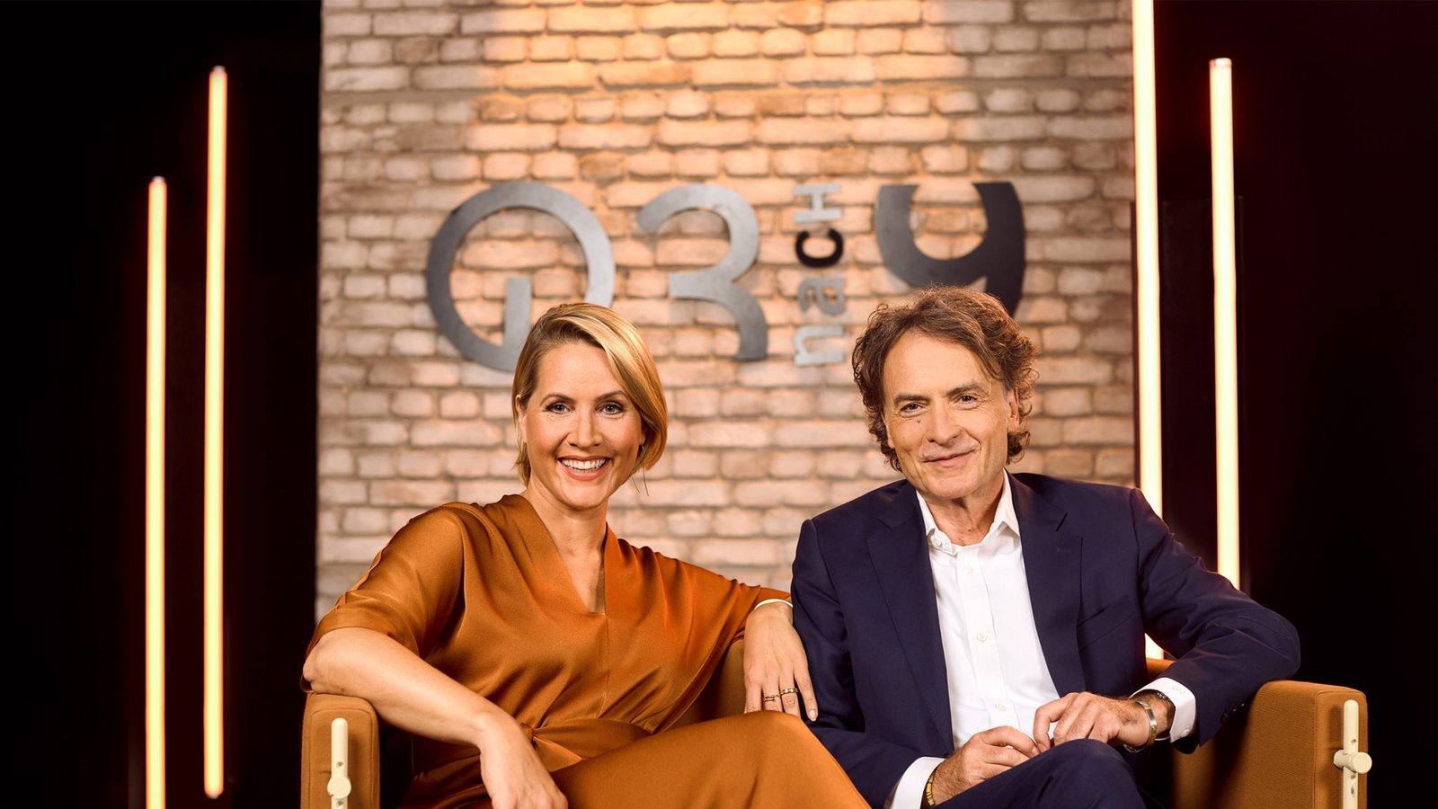 Judith Rakers und Giovanni di Lorenzo, 3nach9-Moderatoren.Foto: Radio Bremen/Hendrik Lüders