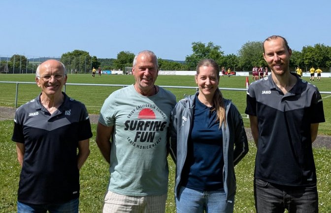 Fussball, Frauen, Roßwag, Großglattbach, Reinhold Schimpgen (von links), Michael Wein, Cinja Lehmann und Jannik Ahner, Foto: privat