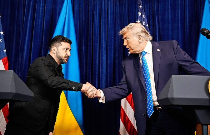 Der ukrainische Präsident spricht von einer Einigung mit Donald Trump über US-Sicherheitsgarantien. (Archivbild)<span class='image-autor'>Foto: Alex Brandon/AP/dpa</span>