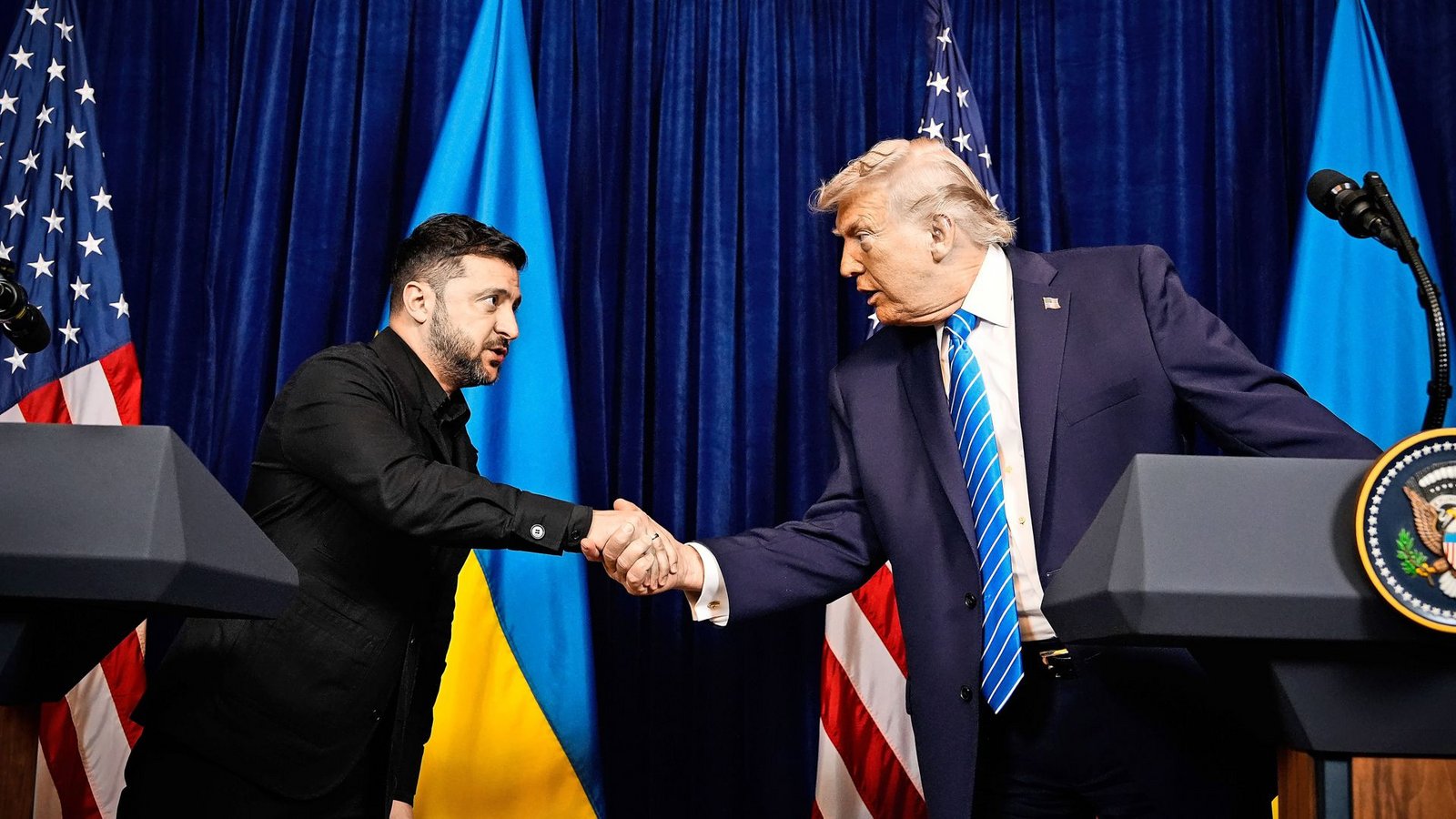 Der ukrainische Präsident spricht von einer Einigung mit Donald Trump über US-Sicherheitsgarantien. (Archivbild)Foto: Alex Brandon/AP/dpa Der ukrainische Präsident spricht von einer Einigung mit Donald Trump über US-Sicherheitsgarantien. (Archivbild)Foto: Alex Brandon/AP/dpa