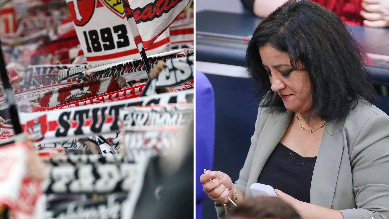 Ein VfB-Fan warf Gökay Akbulut eine Bierdose an den Kopf.Foto: IMAGO/dts Nachrichtenagentur/Sportfoto Rudel