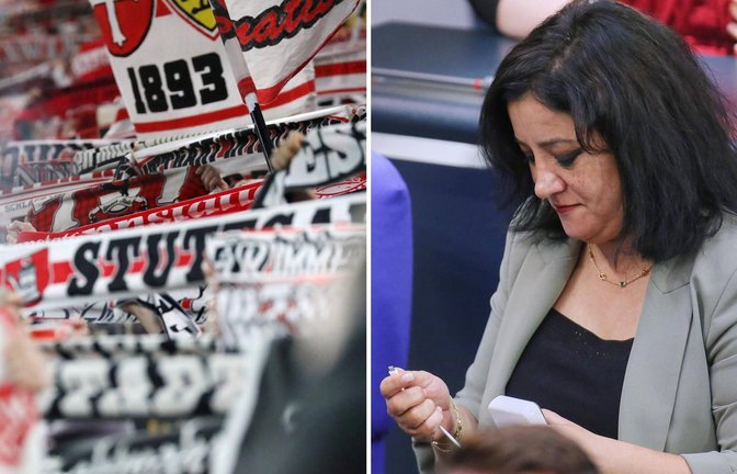 Ein VfB-Fan warf Gökay Akbulut eine Bierdose an den Kopf.<span class='image-autor'>Foto: IMAGO/dts Nachrichtenagentur/Sportfoto Rudel</span>