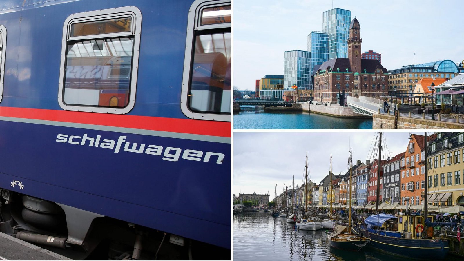 Der Nachtzug soll im April von Basel bis nach Kopenhagen (rechts unten) und Malmö fahren (rechts oben) – mit drei Stopps in Baden-Württemberg.Foto: /Manuel Stefan (Symboldbild), imago/Anadolu Agency, Eugenio Marongiu