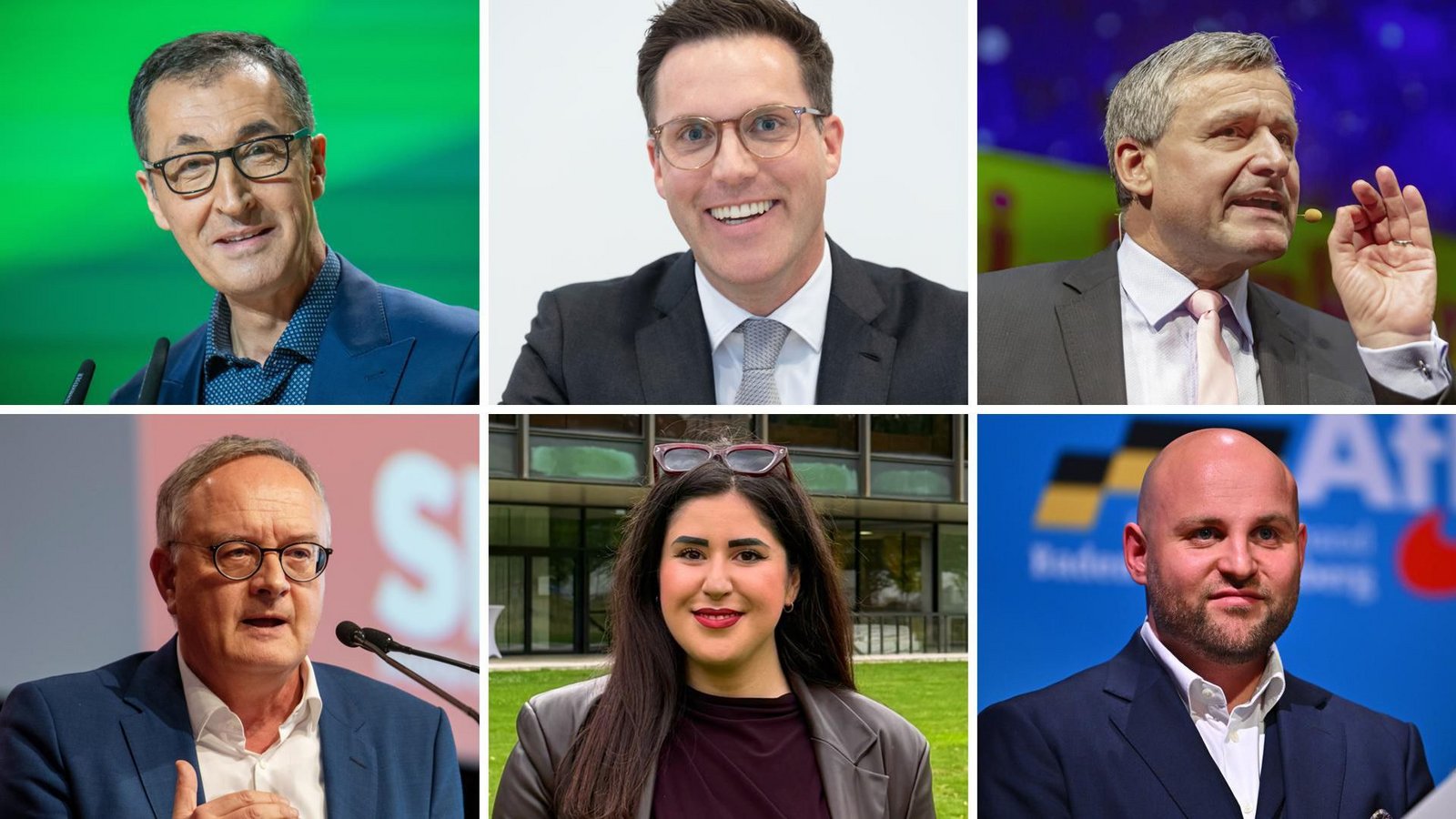 Bei der Podiumsdiskussion werden Cem Özdemir (Grüne), Manuel Hagel (CDU), Hans-Ulrich Rülke (FDP), Andreas Stoch (SPD) sowie Mersedeh Ghazaei (Linke9 und Markus Frohnmaier (AfD) aufeinandertreffen.Foto: picture alliance/dpa