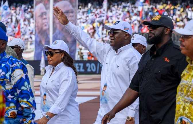 Amtsinhaber Félix Tshisekedi beim Wahlkampfauftakt im November in der kongolesischen Hauptstadt Kinshasa<span class='image-autor'>Foto: AFP/Arsene Mpiana</span>