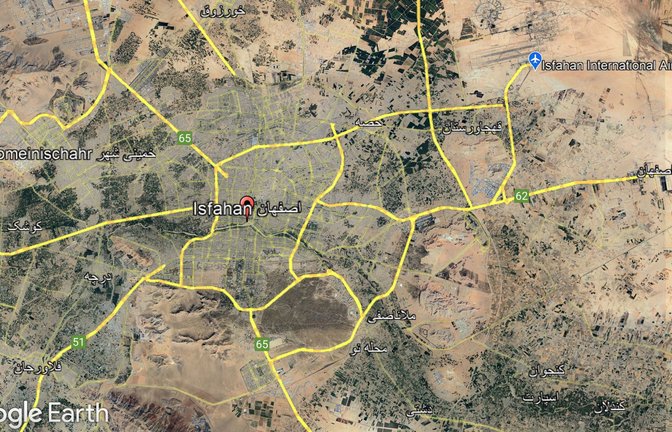 Isfahan im Iran (undatierte Satellitenaufnahme auf Google Earth). Iranische Medien haben inmitten gefährlicher Spannungen in Nahost über eine Explosion weit im Landesinneren berichtet.<span class='image-autor'>Foto: dpa</span>