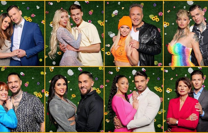 Diese acht Paare zogen zu Beginn ins „Sommerhaus der Stars“ ein, drei weitere kamen als Nachzügler dazu.<span class='image-autor'>Foto: RTL</span>