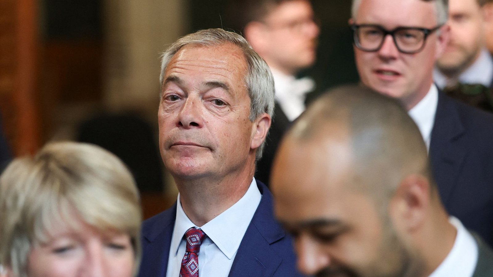 Rechtspopulist Nigel Farage sieht einen umgekehrten George-Floyd-Moment gekommen. (Archivfoto)Foto: Toby Melville/Pool Reuters/AP/dpa Rechtspopulist Nigel Farage sieht einen umgekehrten George-Floyd-Moment gekommen. (Archivfoto)Foto: Toby Melville/Pool Reuters/AP/dpa