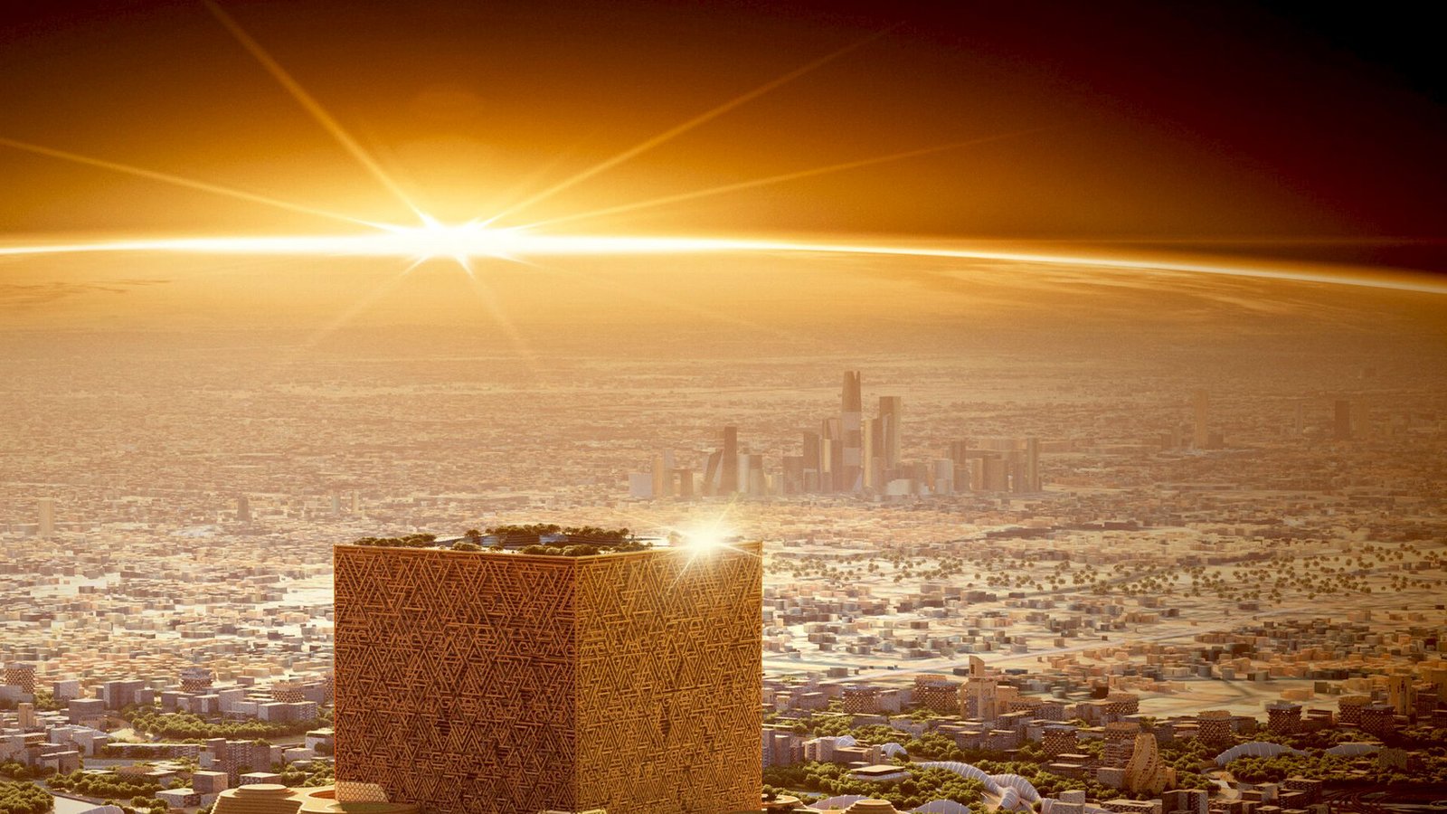 Das Unterhaltungscenter soll gigantisch werden. Um den 400-Meter-Würfel herum ist ein 19 Quadratkilometer großes neues Stadtquartier geplant.Foto: Saudischer Investmentfonds PIF Das Unterhaltungscenter soll gigantisch werden. Um den 400-Meter-Würfel herum ist ein 19 Quadratkilometer großes neues Stadtquartier geplant.Foto: Saudischer Investmentfonds PIF