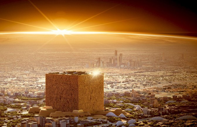 Das Unterhaltungscenter soll gigantisch werden. Um den 400-Meter-Würfel herum ist ein 19 Quadratkilometer großes neues Stadtquartier geplant.<span class='image-autor'>Foto: Saudischer Investmentfonds PIF</span>