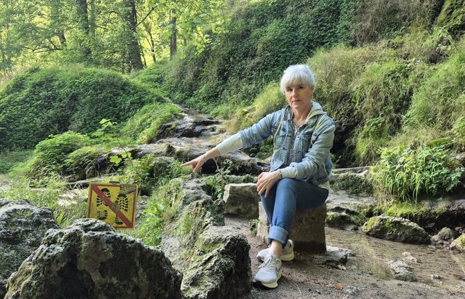 Claudia Taverna aus Bad Urach hat eine Initiative zur Rettung des Uracher Wasserfalls gestartet. Sie wünscht sich unter anderem, dass sich die Besucher an die bestehenden Regeln halten und auf den Wegen bleiben. Gleichzeitig möchte sie, dass die Behörden sich intensiver für den Schutz dieses Naturraums einsetzen.<span class='image-autor'>Karolin Müller</span>