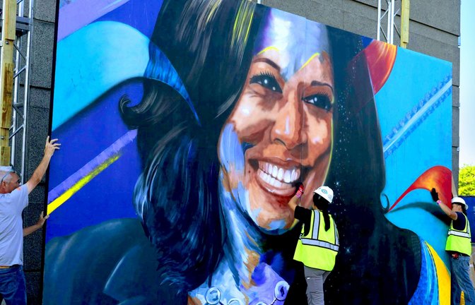 Markenzeichen: das strahlende Lächeln von Kamala Harris.<span class='image-autor'>Foto: imago//Antonio Perez</span>