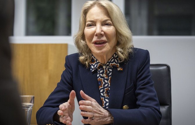 US-Botschafterin Amy Gutmann beim Interview mit unserer Zeitung im Stuttgarter Pressehaus<span class='image-autor'>Foto: Lichtgut/Julian Rettig</span>