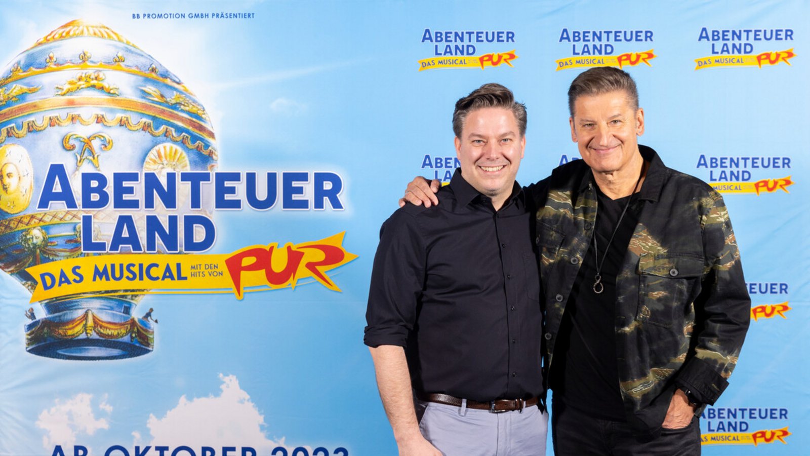 Pur-Sänger Hartmut Engler (rechts) und Produzent Martin Floh bringen das Musical „Abenteuerland“ nach Stuttgart.Foto: Patric Fouad