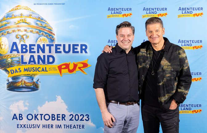 Pur-Sänger Hartmut Engler (rechts) und Produzent Martin Floh bringen das Musical „Abenteuerland“ nach Stuttgart.<span class='image-autor'>Foto: Patric Fouad</span>
