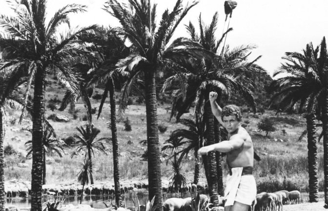 Antiker Schleuderer (Szene aus dem Historienfilm David und Goliath , 1961).<span class='image-autor'>Foto: mago/Everett Collection</span>