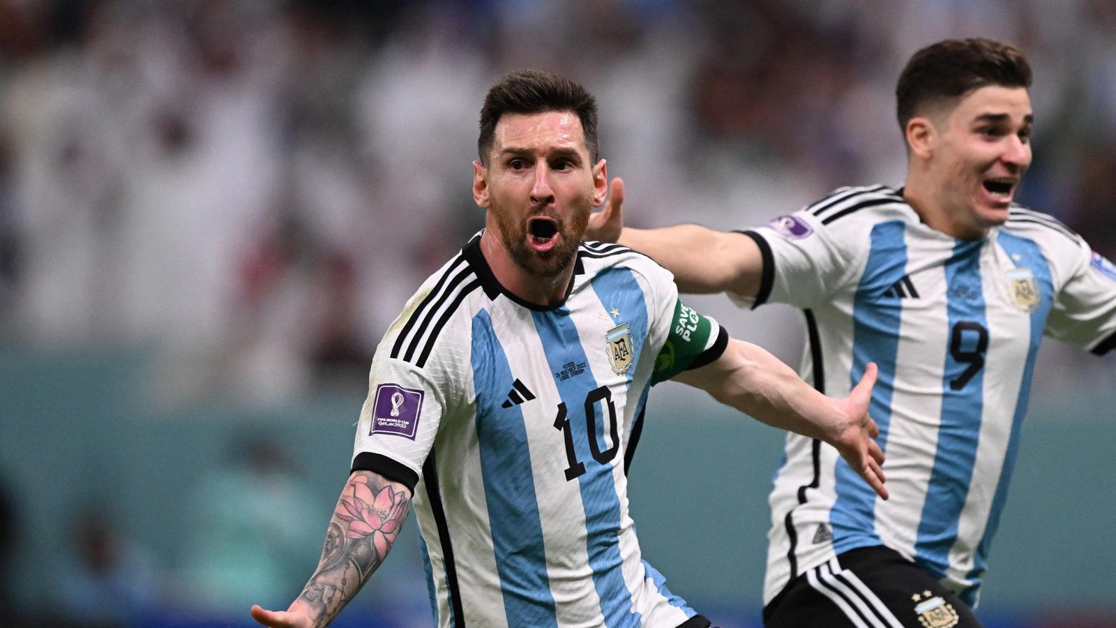 Lionel Messi jubelt über sein 1:0.Foto: AFP/KIRILL KUDRYAVTSEV