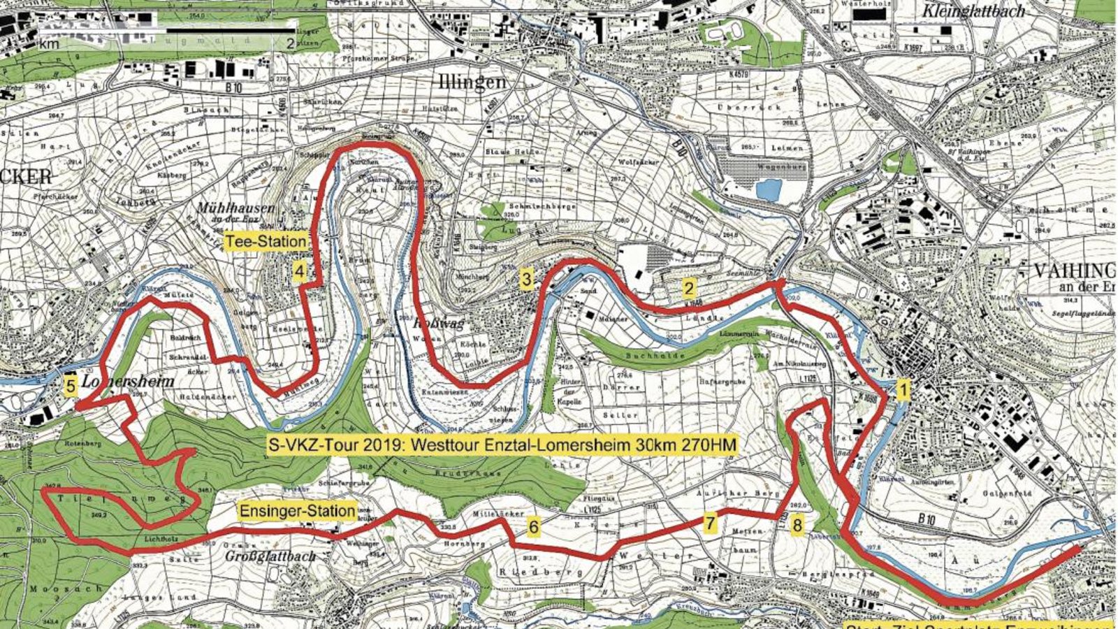 Die Strecke für die S-VKZ-Radtour am Samstag.