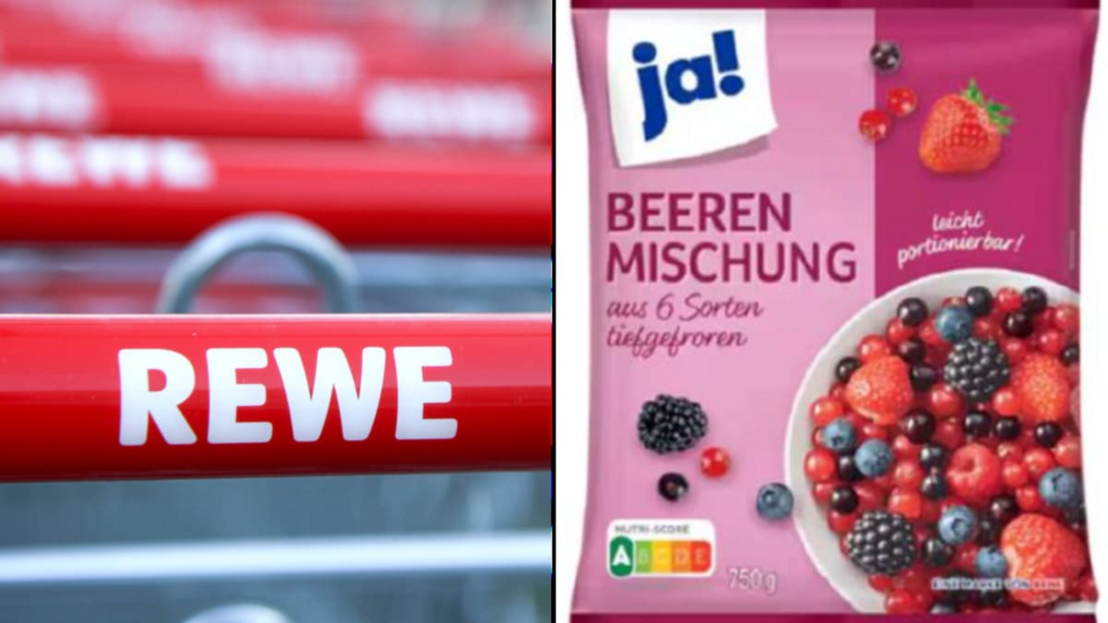 Rückruf beim Supermarktriesen: In einer Charge der Rewe-Eigenmarke „ja! Beerenmischung, tiefgefroren“ wurden Hepatitis-A-Viren entdeckt. Vom Verzehr wird dringend abgeraten.Imago/Firma Eurogroup España Frutas y Verduras S.A.U.
