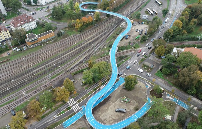 365 Meter ist die neue Radbrücke über die Gleise lang.<span class='image-autor'>Foto: &nbsp;</span>