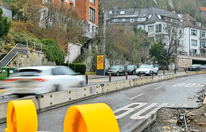 Die Baustelle an der  Weinsteige wird frühestens Ende des Jahres fertig.<span class='image-autor'>Foto: Lichtgut/Kovalenko</span>